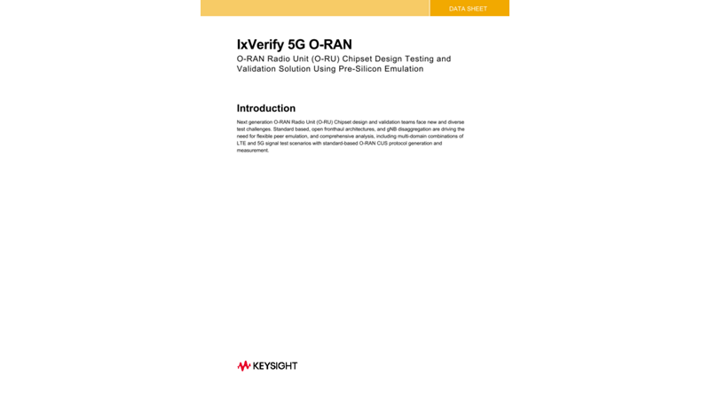 IxVerify 5G O-RAN
